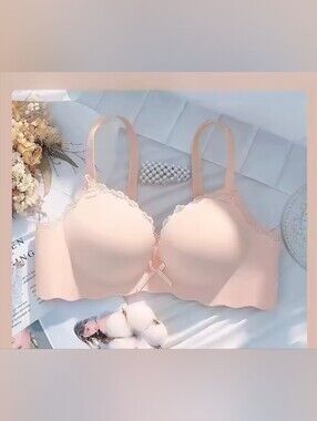 Ladies Push Up Bra Set Seamless Wireless PEACH Color 2 units